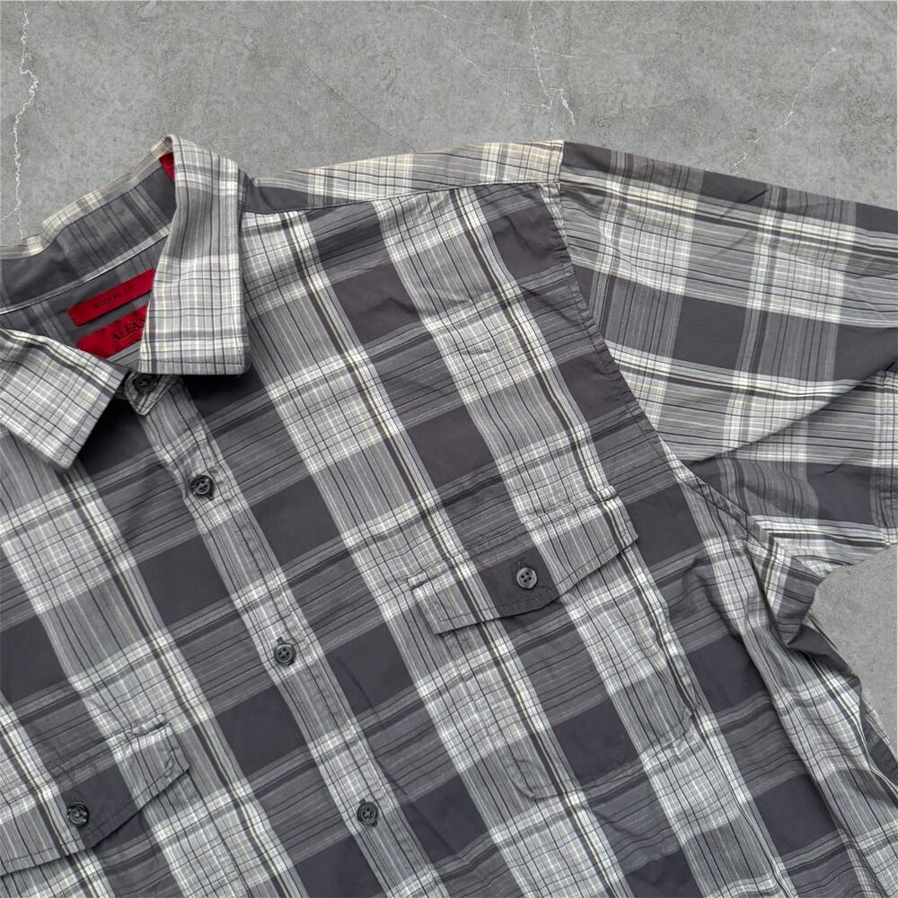 Alfani Plaid Shirt Mens XL modern fit cotton casual button down